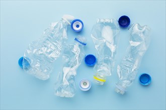 Top view bottles caps plastic waste. Resolution and high quality beautiful photo