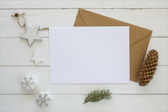 Copy space card with envelope christmas decoration