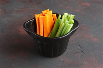 Carrot and celery sticks as snack