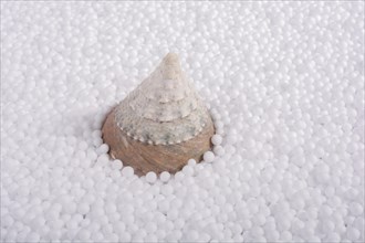On little white polystyrene foam balls