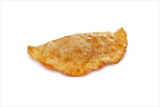 Layout for menu. Cheburek with meat on white background