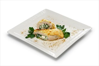Layout for menu. Chicken breast stuffed with cheese