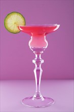 Cocktail Cherry Rose on purple background