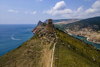 Aerial of the castle and bay of Balaklava