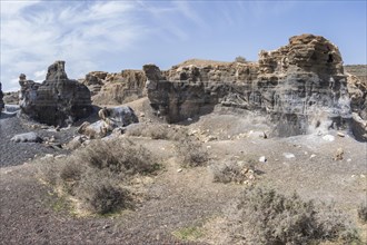 Rocky landscape around the volcano Montana de Guenia