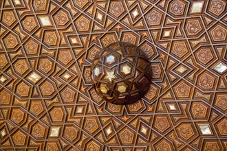 Ottoman Turkish art with geometric patterns on wood