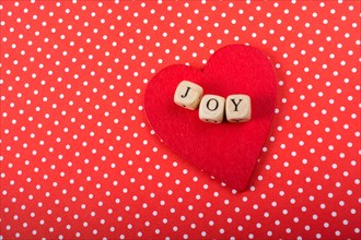 Text Message wording of the word JOY in view