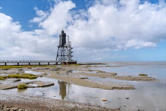 Obereversand Lighthouse on the Wadden Sea