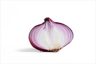 Fresh red onion cutted in half