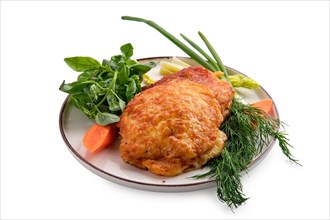 Baked cutlet stuffed with ham and cheese