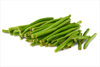 Fresh green beans isolated on white background