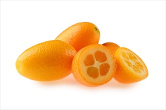 Fresh juicy kumquat isolated on white background