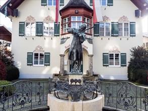 Mozart fountain in front of the town hall