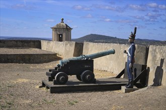 Artillery piece on the fortification top