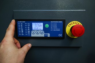 Compressor control panel in the production hall