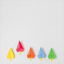 Top view colorful paper planes. Resolution and high quality beautiful photo