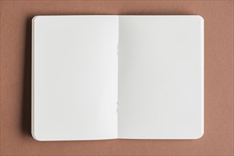 Open blank book colored background