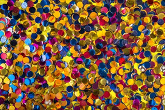 Party composition with colorful confetti