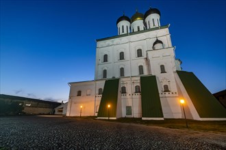 Nightshot of the Trinity Cathedral in Pskov