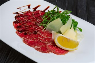 Beef carpaccio with cheese
