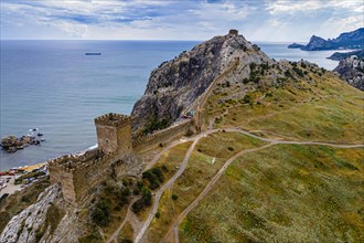Aerial of the Genoese fortress of Sudak