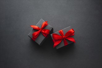 Cute gift boxes black background