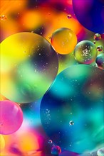 Rainbow oil drops water surface abstract background