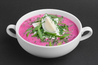 Chiller beetroot soup with egg