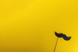 Yellow background with decorative fake mustache. Resolution and high quality beautiful photo