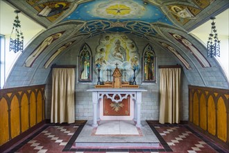 Wall paintings in the war prisoner build Italian Chapel