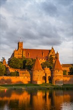 Unesco world heritage sight Malbork castle at sunset