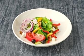 Plate of salad with vegetables