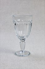 Empty and clean vintage faceted wine glass