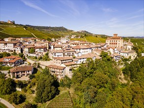Aerials of the wineyards around Barolo