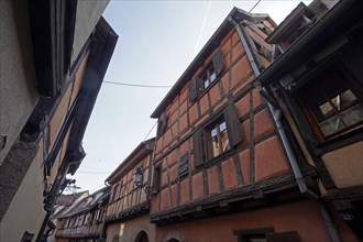 Colourful half-timbered houses in the historic old town of Eguisheim