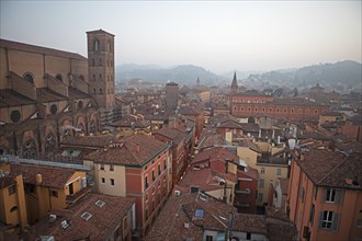 City view of Bologna from the Torre dell'Orologio