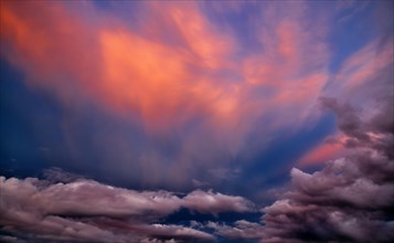 Colourful cloud atmosphere at dusk after sunset