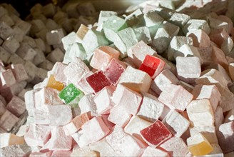 Load of traditional turkish delight lokum candy