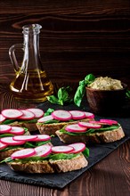Rustic sandwich with herbal butter
