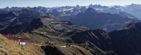 View from Nebelhorn to Allgaeu Alps