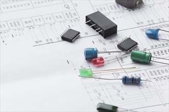 Close up electronic components