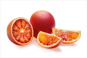 Blood orange isolated on white with clipping path and full depth of field