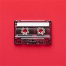 Flat lay minimalist vintage cassette tape