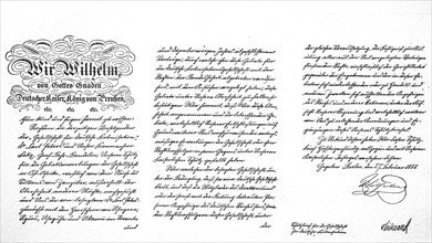Imperial letter of protection for the Gesellschaft fuer deutsche Kolonisation