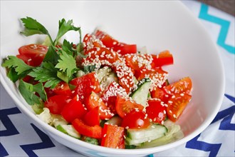 Salad with fresh cucumber
