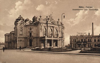 Municipal theatre and central baths in Ostrava in Moravia