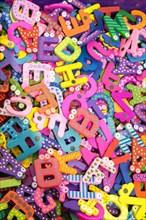 Colorful alphabet letter icons in stock in view
