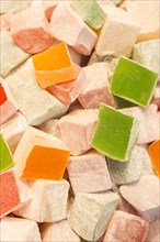 Load of traditional turkish delight lokum sugar coated soft candy