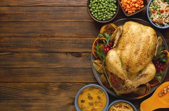 Top view thanksgiving concept with copy space. Resolution and high quality beautiful photo