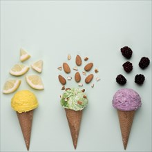 Top view delicious ice creams with copy space. Resolution and high quality beautiful photo